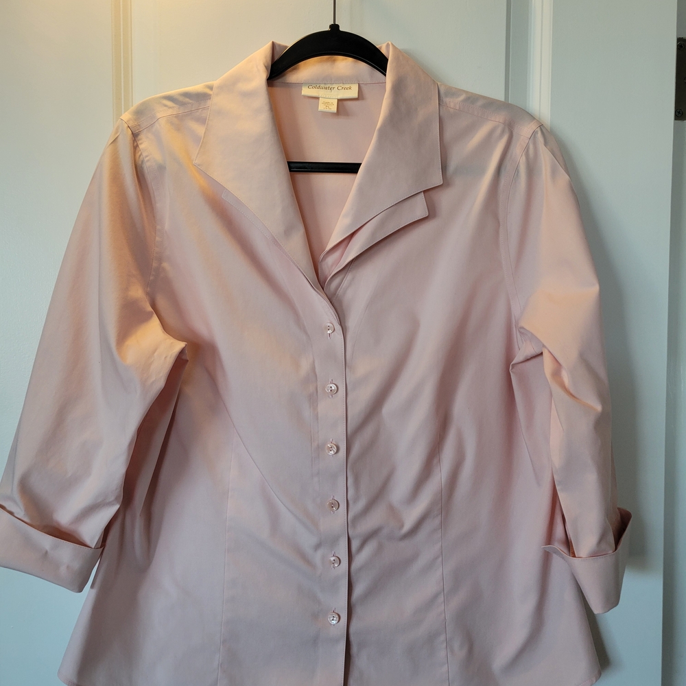 Coldwater Creek Light Pink Button-Down Shirt